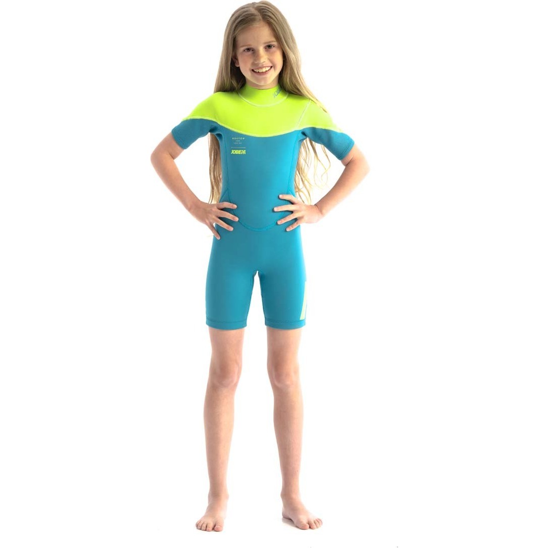 2026 Jobe Junior Boston 2mm Back Zip Shorty Wetsuit 3036210 - Teal
